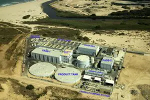 A bird's-eye-view of a desalination plant in Israel
