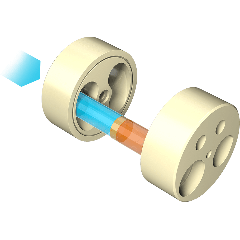 Graphic of the top half of the PX rotor emphasizing how it works