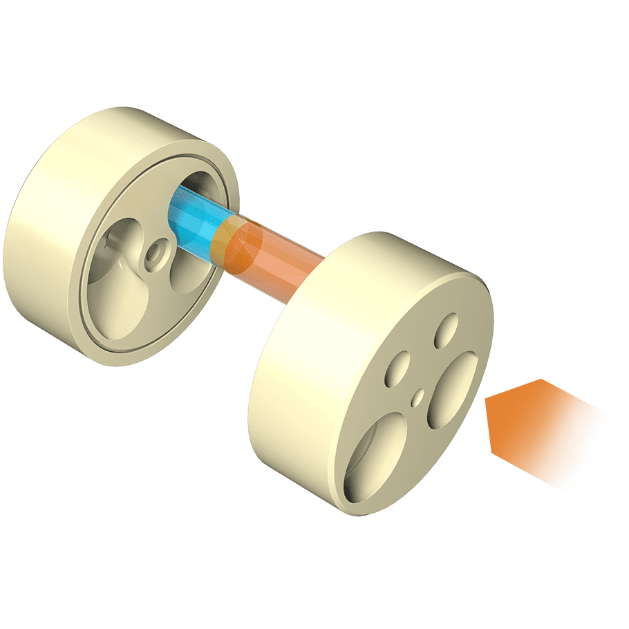 Graphic of the bottom half of the PX motor emphasizing how it works