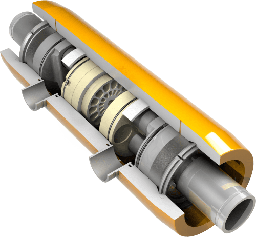 The inside of a PX Pressure Exchanger