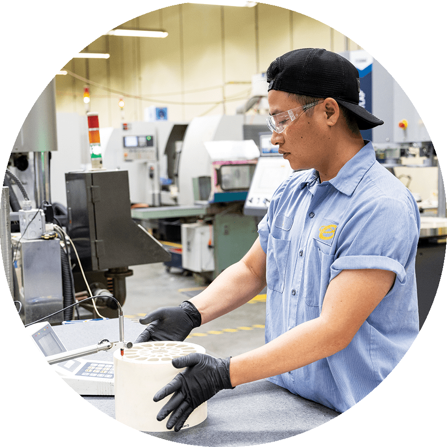 An employee building a product