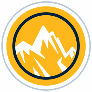 The peak of a mountain.