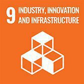 Graphic that states "9 Industry, Innovation, and Infrastructure" with an icon of three building blocks stacked together