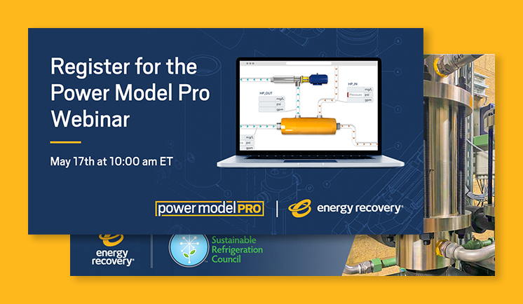 Image of two webinar screenshots overlapping one another. The screenshot in front reads: Register for the Power Model Pro Webinar.