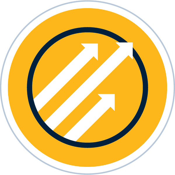 Icon of three arrows moving upwards.