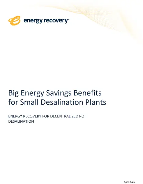 Big Energy Savings Benefits for Small Desalination Plants document thumbnail.